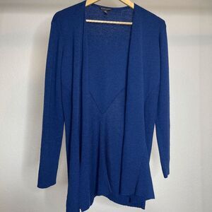 Eileen Fisher Blue Wool Cardigan XL
